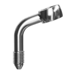 Grand Prix Racewear 70 Degree Banjo Adaptor with 10mm hole, made of polished metal for automotive use.