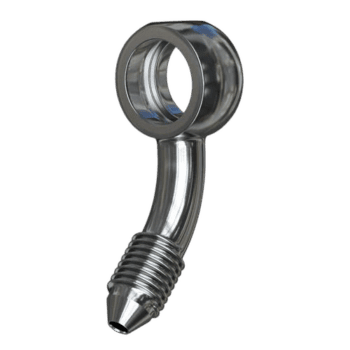 Grand Prix Racewear 45 Degree Banjo Adaptor with 10mm hole, made of durable metal for automotive use.