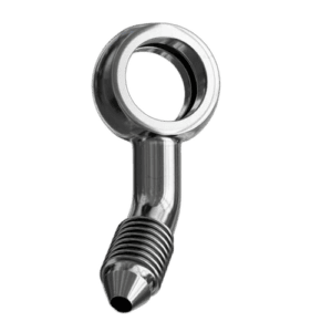 Grand Prix Racewear 45 Degree Right Compound Banjo Adaptor with 10mm hole, high-quality automotive fitting for racing applications.