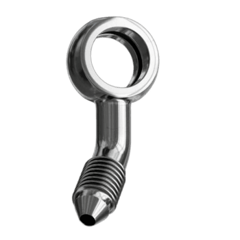Grand Prix Racewear 45 Degree Right Compound Banjo Adaptor with 10mm hole, high-quality automotive fitting for racing applications.