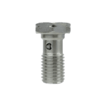Grand Prix Racewear high-quality single banjo bolt for brake and fuel systems, durable metal construction, precision threading, and secure fit.