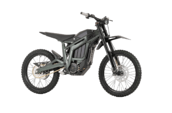 Electric dirt bike from Grand Prix Racewear with rugged tyres and modern design, ideal for off-road racing and motocross enthusiasts.