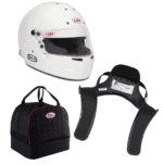 Grand Prix racing helmet, head and neck support, and gear bag from GPR Direct for motorsport safety and performance.