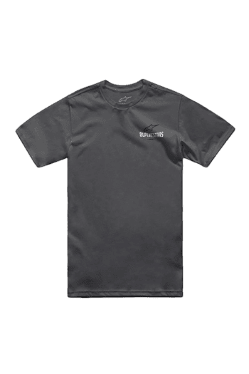 Black Grand Prix Racewear T-shirt with Alpinestars logo and racing design, ideal for motorsport enthusiasts and race fans.