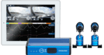 Grand Prix Racewear racing telemetry system with tablet, sensors, and data logger for motorsport performance analysis.