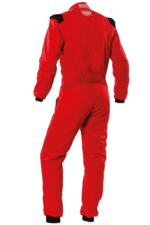 Red Grand Prix Racewear racing suit designed for motorsport safety and performance.