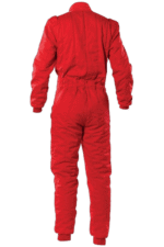 Red Grand Prix Racewear racing suit designed for motorsport drivers, featuring durable fabric and safety features.
