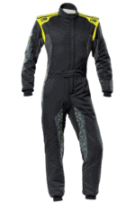 OMP Tecnica Hybrid Race Suit - Black / Fluo Yellow