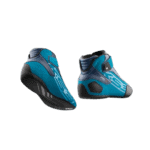 Blue Grand Prix Racewear racing boots with black and grey accents, designed for motorsport safety and performance.