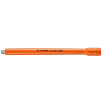 Facom VSE series 1,000 Volt insulated 3/8 extension bar in bright orange for electrical work safety.