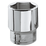 Facom J.H 3/8" metric 6-point socket in polished chrome finish for automotive and mechanical use.