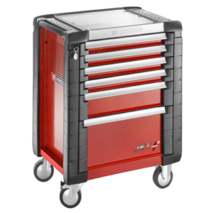 Facom JET+ 6-drawer roller cabinet with three modules per drawer, ideal for workshop storage and organisation.