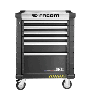 Facom Jet6nm3 safety lock roll cab with multiple drawers and wheels for tool storage.