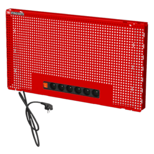 Facom Jetline+ half panels (400 mm) JLS2-PPAV1ELEC in red with perforated design for tool storage.
