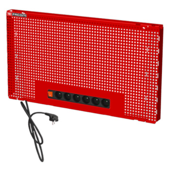 Facom Jetline+ half panels (400 mm) JLS2-PPAV1ELEC in red with perforated design for tool storage.
