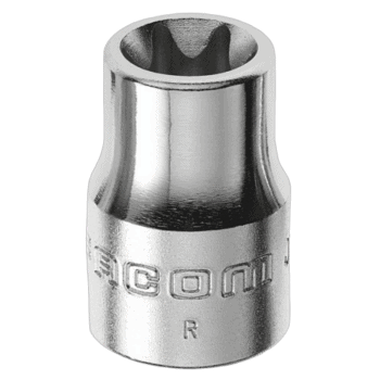 Facom JTX 3/8 Torx socket in silver finish, designed for automotive and mechanical use.