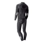 Black Grand Prix Racewear racing suit with white and grey accents, designed for motorsport safety and performance.