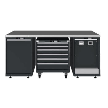 Industrial cabinet module E1 with multiple drawers and compartments for professional storage solutions.