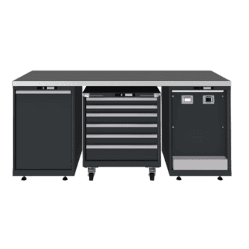 Professional tool storage cabinet with multiple drawers and compartments for workshop or garage use.