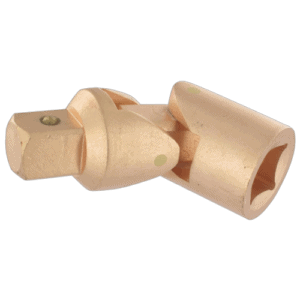 Non-sparking universal joint for industrial and hazardous environments, made of copper alloy for safety and durability.
