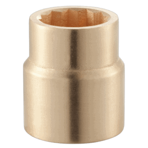 Non sparking 1 metric 12-point socket for safe industrial use, made of non-conductive material, ideal for hazardous environments.
