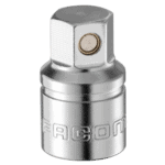 Facom 3/8 magnetic oil-drain male hex bit socket in silver finish for automotive and mechanical use.