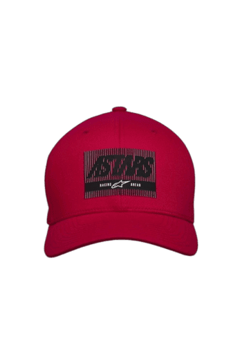 Red Grand Prix Racewear cap with black logo, ideal for motorsport enthusiasts and racing fans.