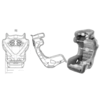 Diagram of a Grand Prix racing seat showing internal structure and ergonomic design features for safety and comfort.