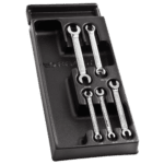Set of five Facom flare nut wrenches in a black plastic case, ideal for automotive and plumbing applications.