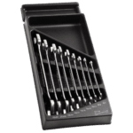 Set of Facom open-end wrenches in a black storage case, sizes from 6 to 24 mm, professional tool for automotive and mechanical work.