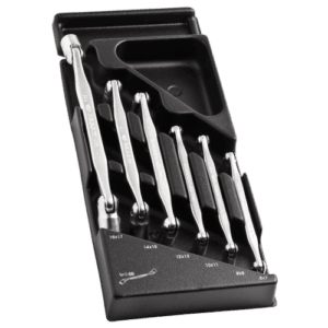 Facom 6 hinged socket wrenches module MOD.66A-1 in a black storage case, ideal for professional mechanics and automotive repair.
