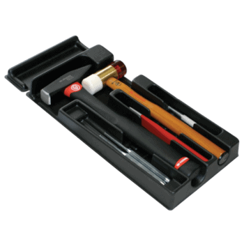 Facom impact tools module with hammer, screwdriver, and other hand tools in a black case.