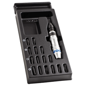 Facom Impact screwdrivers module MOD.NS260 with multiple bits in a black storage case, ideal for professional toolkits.