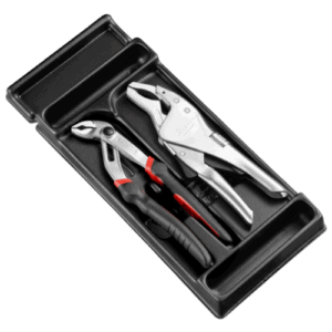 Set of two adjustable pliers in a black case, ideal for professional and DIY use, featuring ergonomic handles and durable construction.
