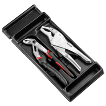 Set of two adjustable pliers in a black case, ideal for professional and DIY use, featuring ergonomic handles and durable construction.