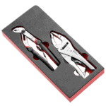 Facom foam module for 2 pliers with black and red handles in custom foam insert.