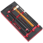 Facom impact tools foam module with hammer, chisel, and other accessories in a custom foam insert.