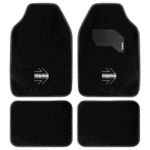 MOMO Carpet Car Floor Mats - 4 Piece Set - Black / White