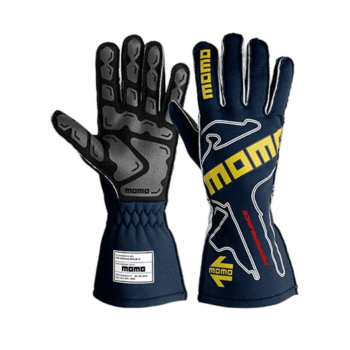 MOMO racing gloves designed for motorsport safety and performance, featuring durable materials and a comfortable fit.