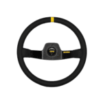 Grand Prix Racewear racing steering wheel with Momo branding, designed for motorsport enthusiasts and professional drivers.
