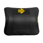 Nomo racing seat cushion designed for motorsport safety and comfort, featuring black and yellow branding, ergonomic shape, and durable materials.