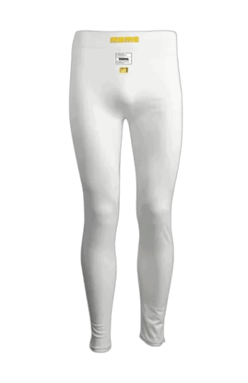 White Grand Prix Racewear racing tights designed for motorsport safety and performance, featuring a sleek fit and durable material.