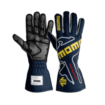 Momo racing gloves designed for motorsport safety and performance, featuring durable materials and a comfortable fit.