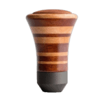 Wooden racing trophy with striped design, symbolising victory in motorsport events.