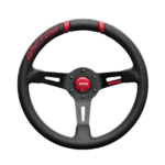 Grand Prix Racewear racing steering wheel with black and red design, featuring the 'Oriting' logo and ergonomic grip for motorsport enthusiasts.