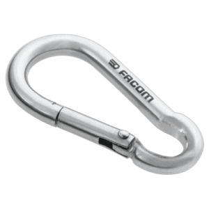 Stainless steel snap hook by Facom, ideal for industrial and racing applications, featuring a secure latch and durable construction.