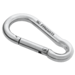 Facom stainless steel snap hook with secure latch for industrial and racing applications.