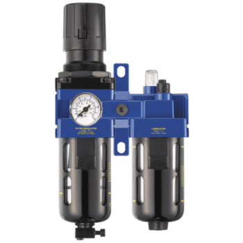 Facom filter-regulator-lubricator BSP Gas N.581 for industrial air systems with pressure gauge and moisture separator.