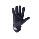 Black racing glove from Grand Prix Racewear with protective padding and adjustable wrist strap for motorsport safety.