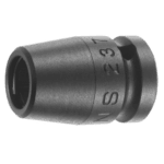 Close-up of a Facom NJ.A 3/8 inch impact socket holder with engraved size markings, black background.